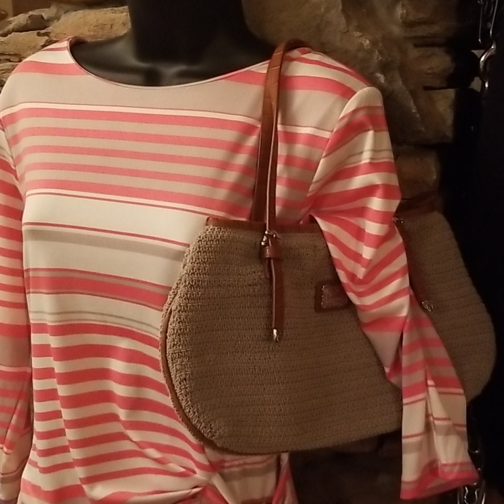 Elka Accessories basketweave and vegan leather